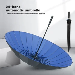 24 Bone Double-sided Business Umbrellas for Men Windproof Plus Wide Auto Open Umbrella UV Protection Metal Straight Long Umbrel