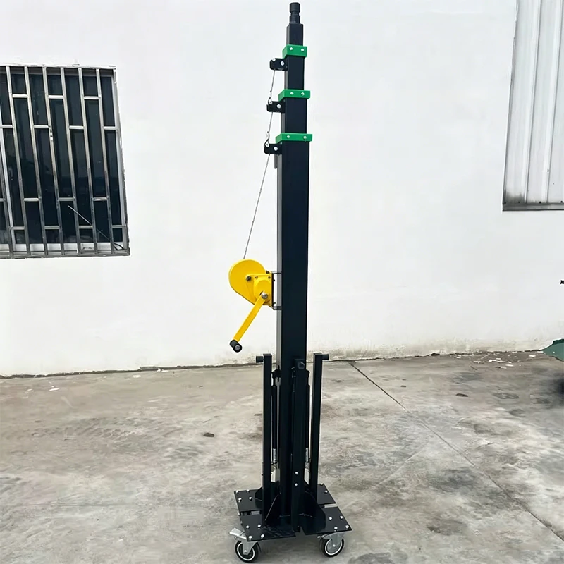 4M/5M/6M Manual Telescopic Pole with Retractable Base—Ideal for Mounting Lights and Cameras Stage Truss Bracket(Customized)