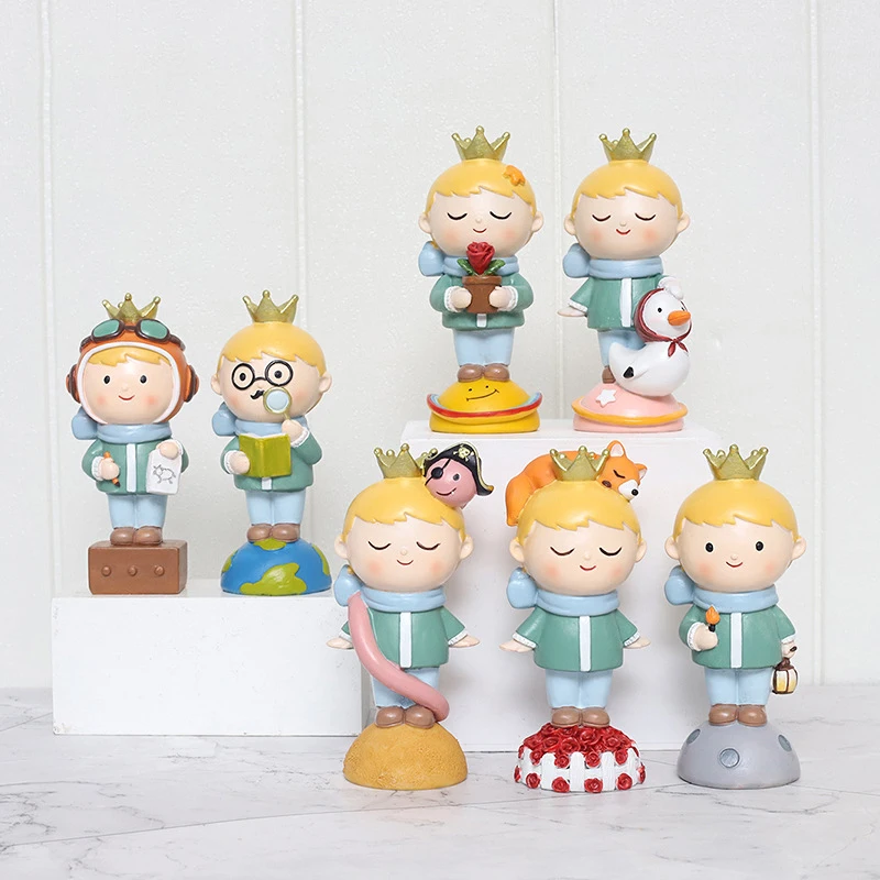 The Little Prince Ornament Resin Desktop Miniature Figurine Car Decoration Craft Cake Topper Party Gift