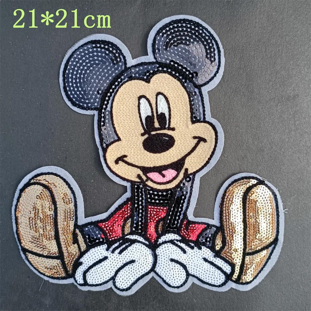 Hot Sale Mickey Mouse Embroidery Patches Clothes Hot Adhesive Patches Ironing Clothes Patches Cartoon Badges Decorative Stickers