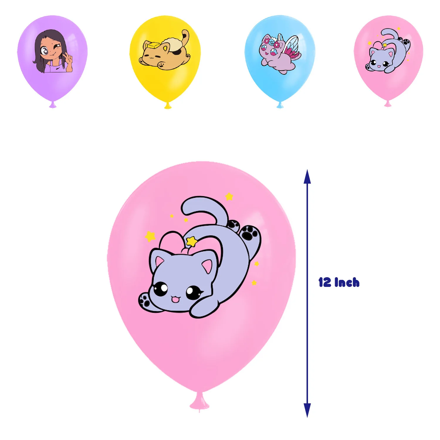 Aphmau-Vaisselle de fête d'anniversaire série Plushies, bannière de poulet, décoration de gâteau, ballon de chat mignon, sensation de confrontation