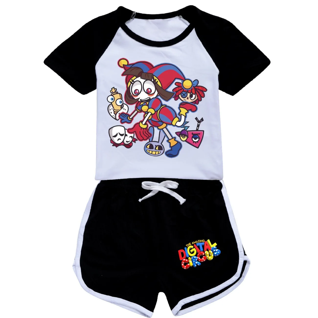 Summer Kids Boys Clothes Sets Girls Cartoon  Amazing Digital Circus T-Shirts + Sports Shorts 2PCs Outfits Toddler  Set2985