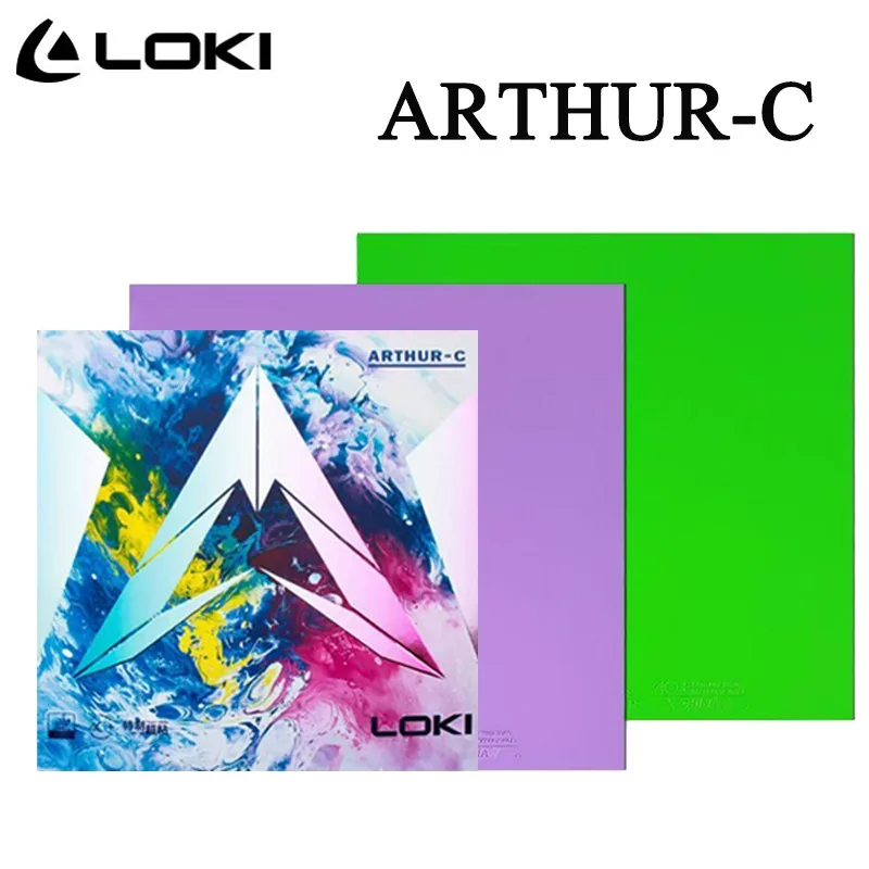 

LOKI Arthur-C Colorful Table Tennis Rubber Pimples in Sticky Blue/Pink/Purple/Green Ping Pong Rubber with Ultra-Hard Cake Sponge