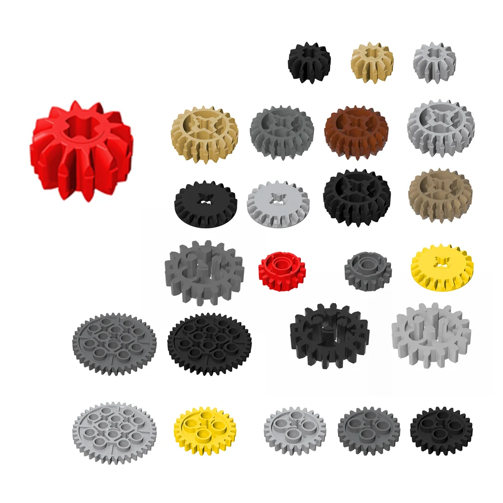 

DIY Building blocks MOC Technical Gear Axle Bricks Parts Worm Rack Conector Train Car Crane Model Assembles Christmas Gifts