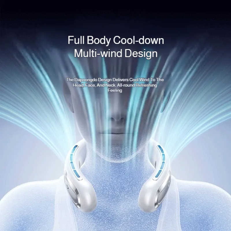 Портативный подвесной маленький вентилятор на шею, бесшумный безлистный охлаждающий маленький ленивый вентилятор