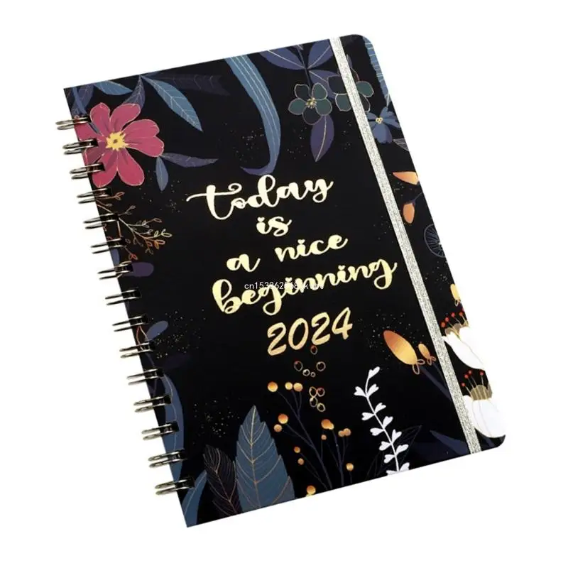 2024 Weekly Monthly Planner Twin-coil Binding Planner Notebook Appointment Book Dropship