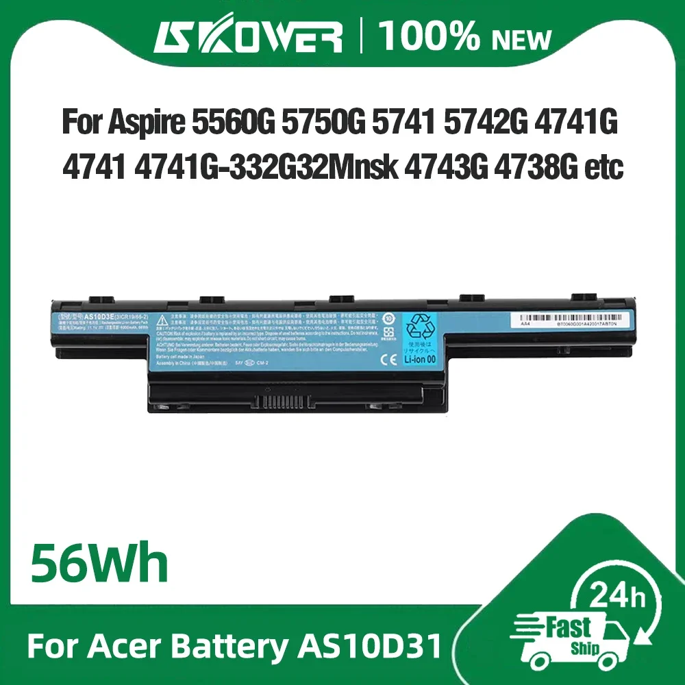 

5200mAh AS10D31 Battery for Acer Aspire V3-471 4250 4741 4733 4750Z 5551 5741G 5742 E1-531 5750 AS10D61 AS10D75 AS10D51 AS10D71