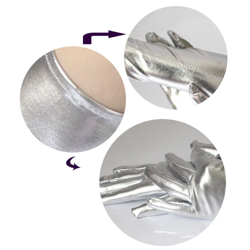 1 пара, женские блестящие длинные кожаные перчатки