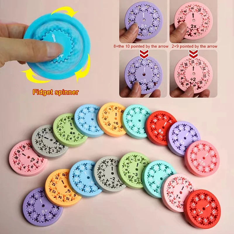 

1/9Pcs Math Operations Decompression Games Math Fidget Spinners Fingertip Math Puzzle Toys Desktop Math Multiplication Games