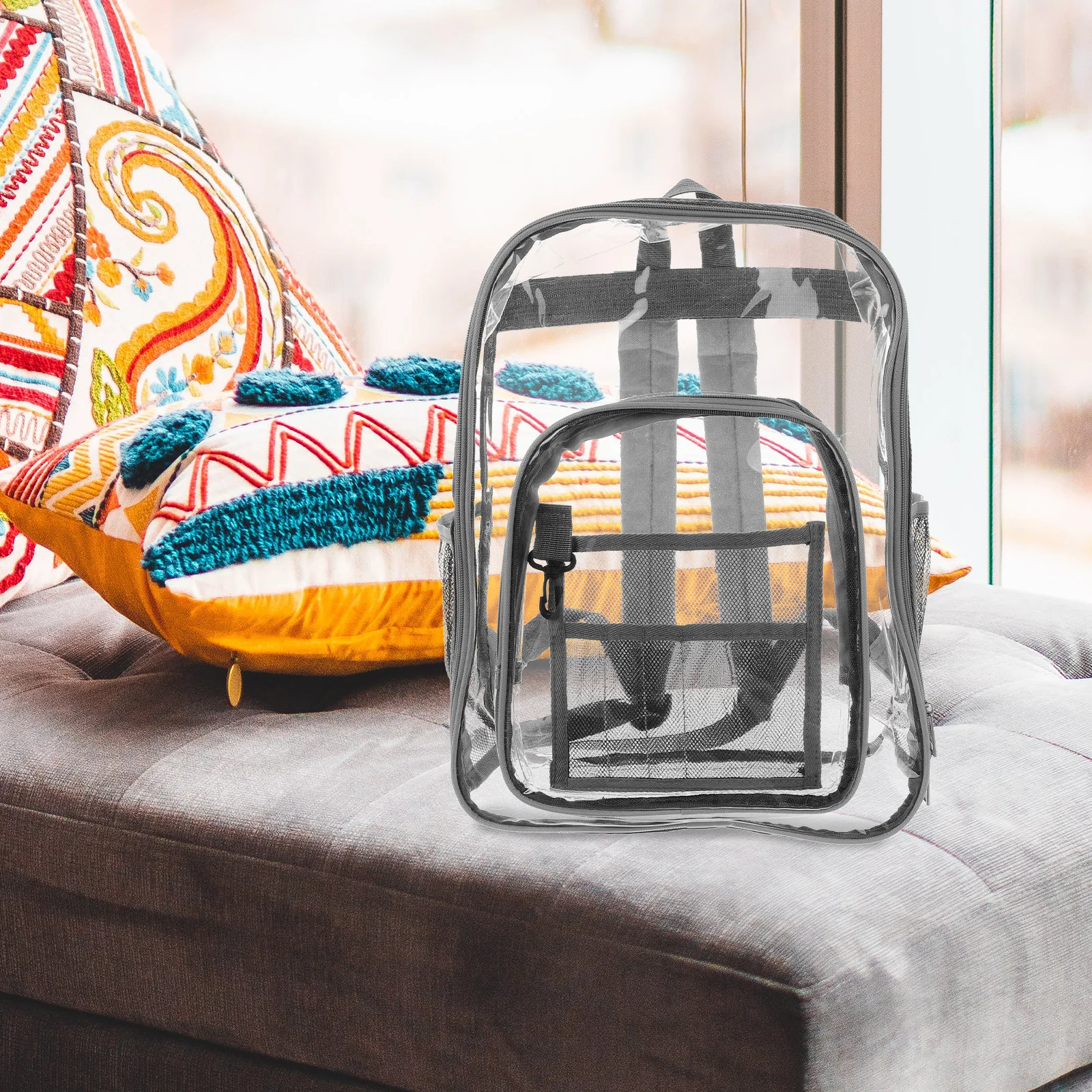 Transparent Backpack Lightweight Shoulder Bag Adjustable Strap Small Clear Backpack for Travel Concert Outdoor Storage