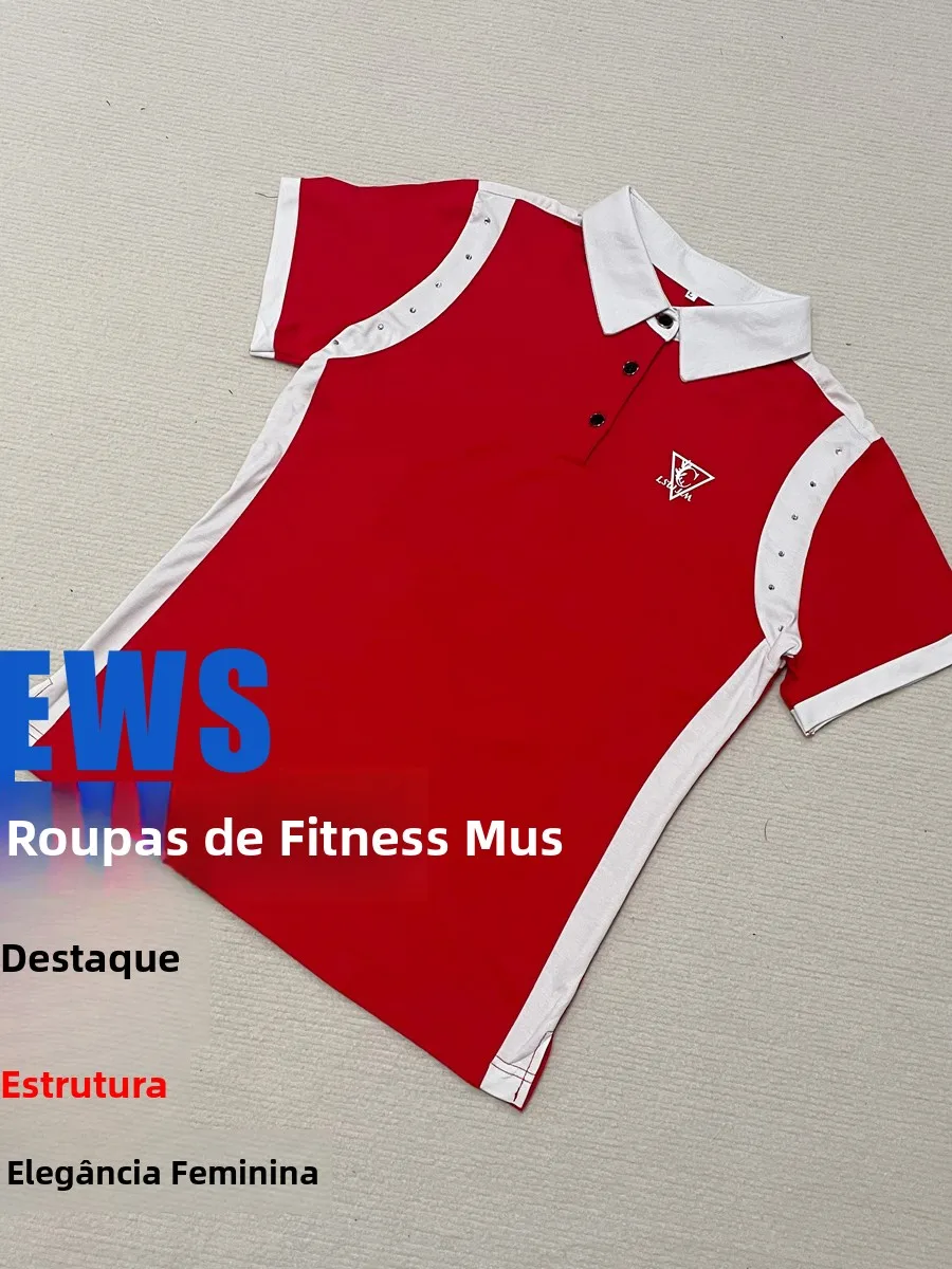 top-rojo-de-algodon-romano-de-manga-corta-para-fitness-ejercicio-baile-cuadrado-ropa-deportiva-uniforme-de-alto-rendimien
