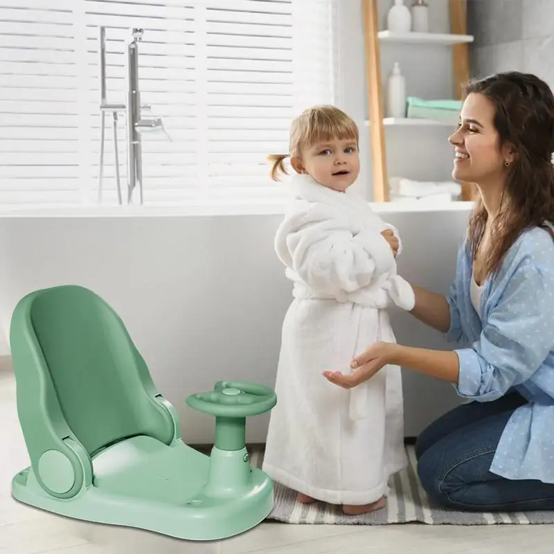 Child Seat For Bathing Foldable Sit-Up Bathing Seat With Suction Cups Children Showering Support Chair For Living Room Travel