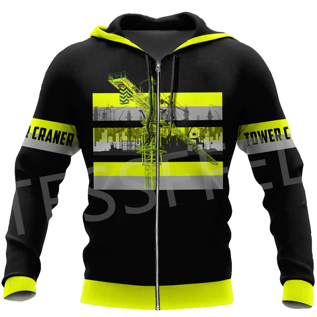 Tessffel Cosplay Crane Heavy Equipment Operator Worker Customize Name 3DPrint Men/Women Tracksuit Casual Funny Jacket Hoodies 24