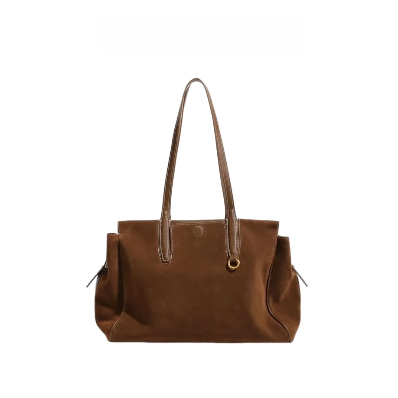 Retro Suede Leather Tote Bag Large Capacity Handheld Boston Bag Single Shoulder Commuter Travel Bag Youth PU Leather Bag