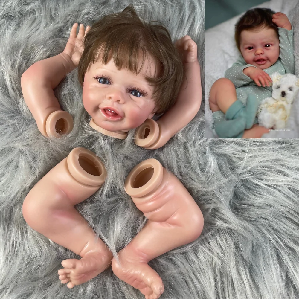 

17Inch New Face Blossom Painted Reborn Doll Kit Parts Visible Veins Lifelike 3D Skin Tone DIY Toy With Cloth Body