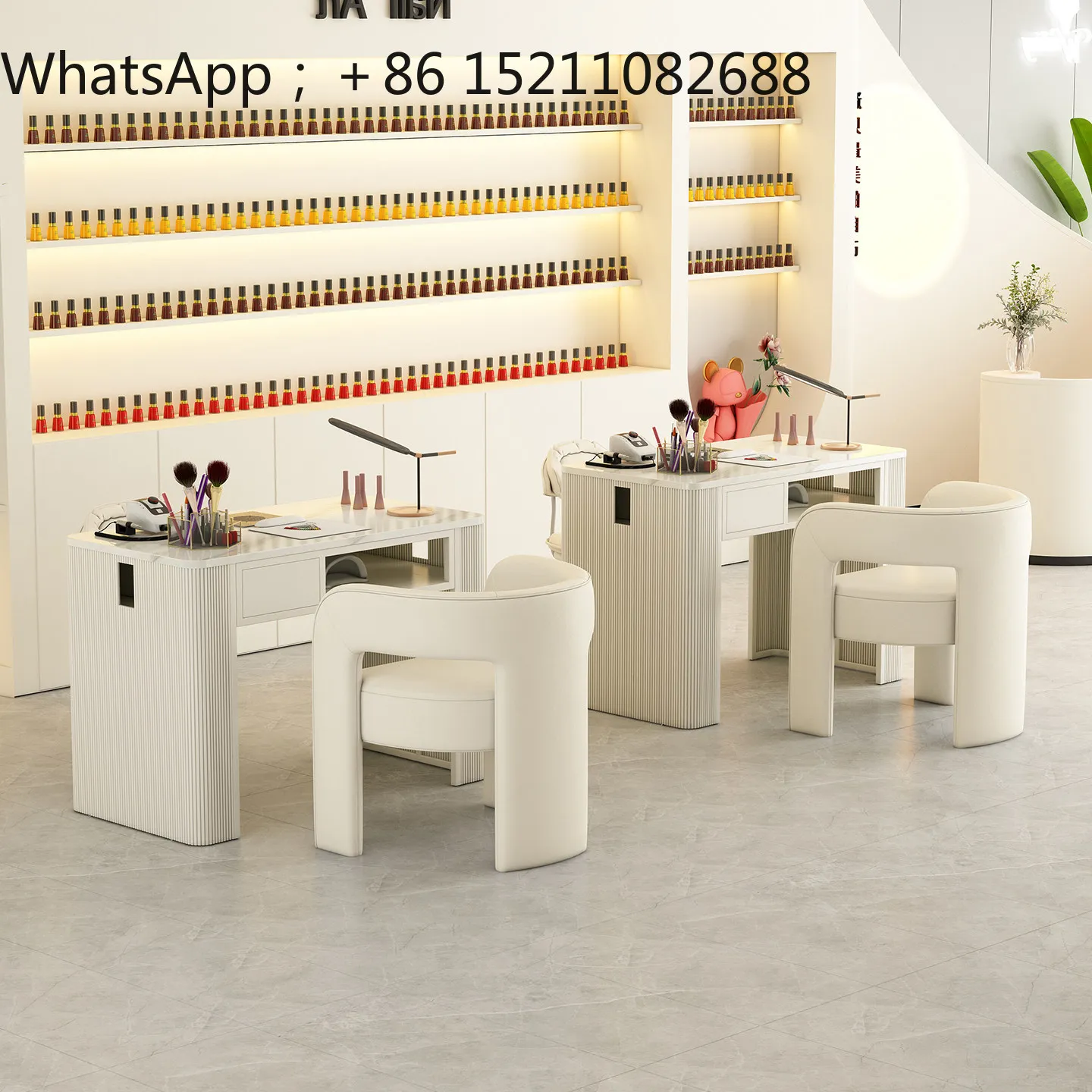 SCY nail art table and chair combination simple single and double three-person workbench nail art shop special table and chair