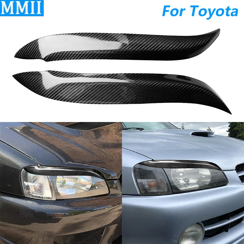 

Для Toyota EP91 1996-1999 настоящая сухая передняя фара из углеродного волокна, крышка для век, отделка панели, модификация автомобильных аксессуаров