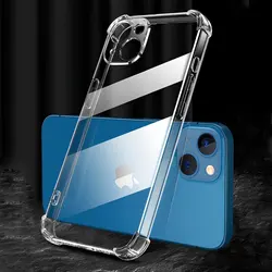 Clear Shockproof Phone Case For iPhone 11 12 13 14 15 Pro Max Plus Transparent Bumper Cases Back Cover