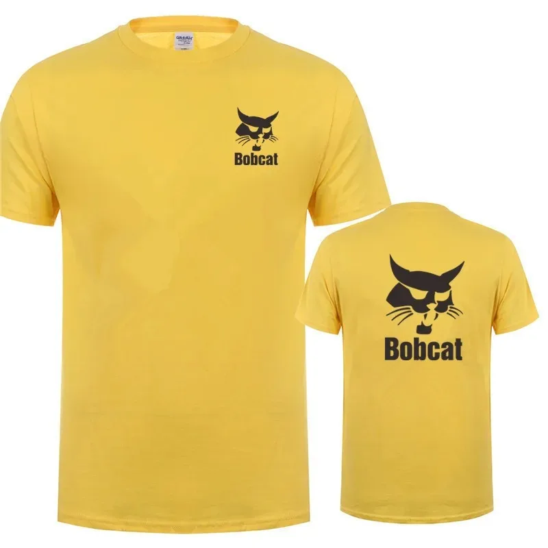 Bobcat T Shirt Summer Men Short Sleeve Cotton Bobcat Heavy Equipment Logo T Shirts  Printed Crewneck Comfortable Man Tops