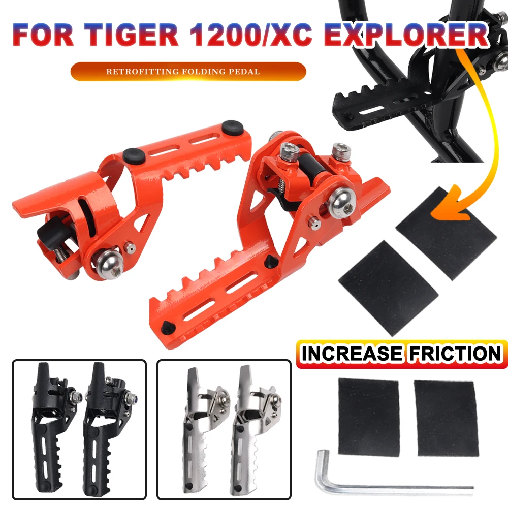 

For Triumph Tiger 1200 1200XC Explorer 2022 Motorcycle Accessories Highway Foot Pegs Folding Footrests Clamps Diameter 20-26mm