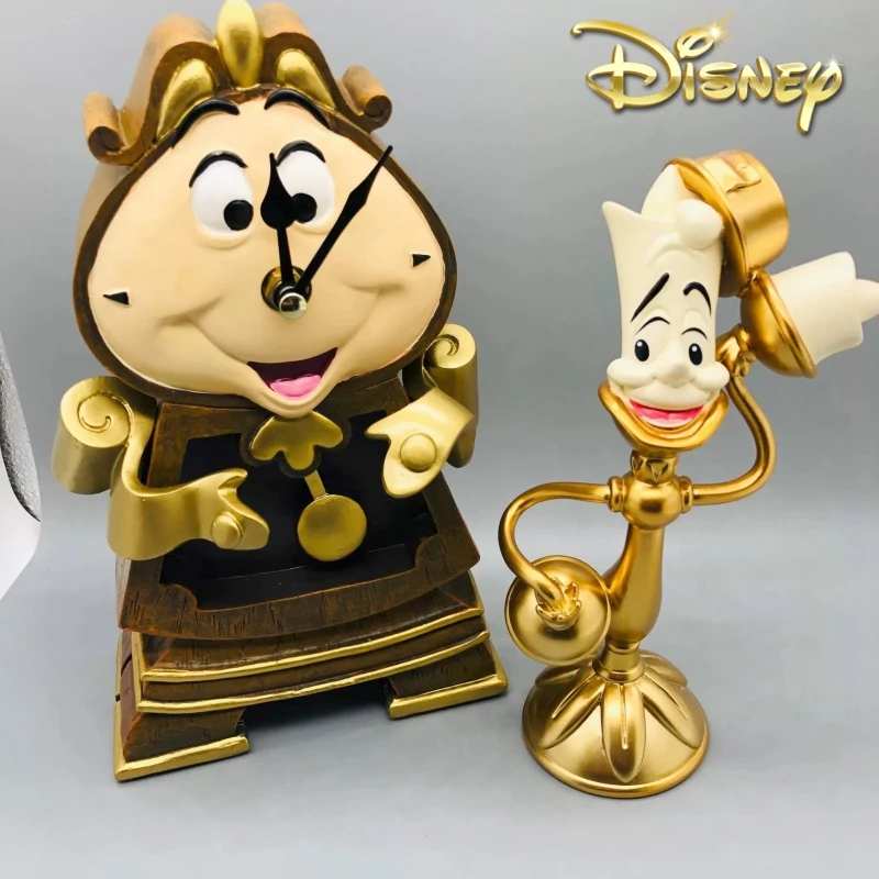 Disney bela e a fera cogsworth 24cm mr relógio figura de ação estatueta coleção decoração brinquedos modelo pvc presentes natal