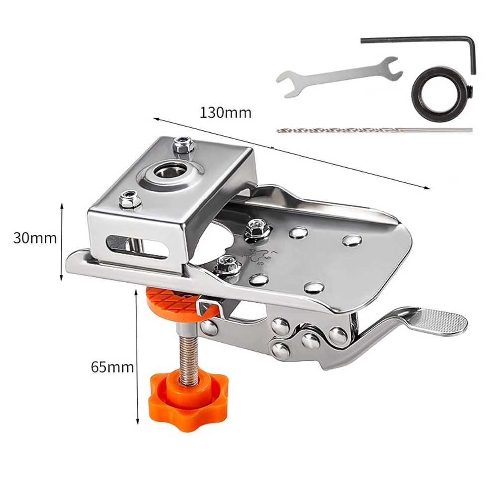 Imagem -06 - Carpintaria Dobradiça Perfuração Jig Bits Kit Guia de Perfuração do Furo Localizador Ferramentas Abridor do Furo Modelo de Perfurador 35 mm Escondido