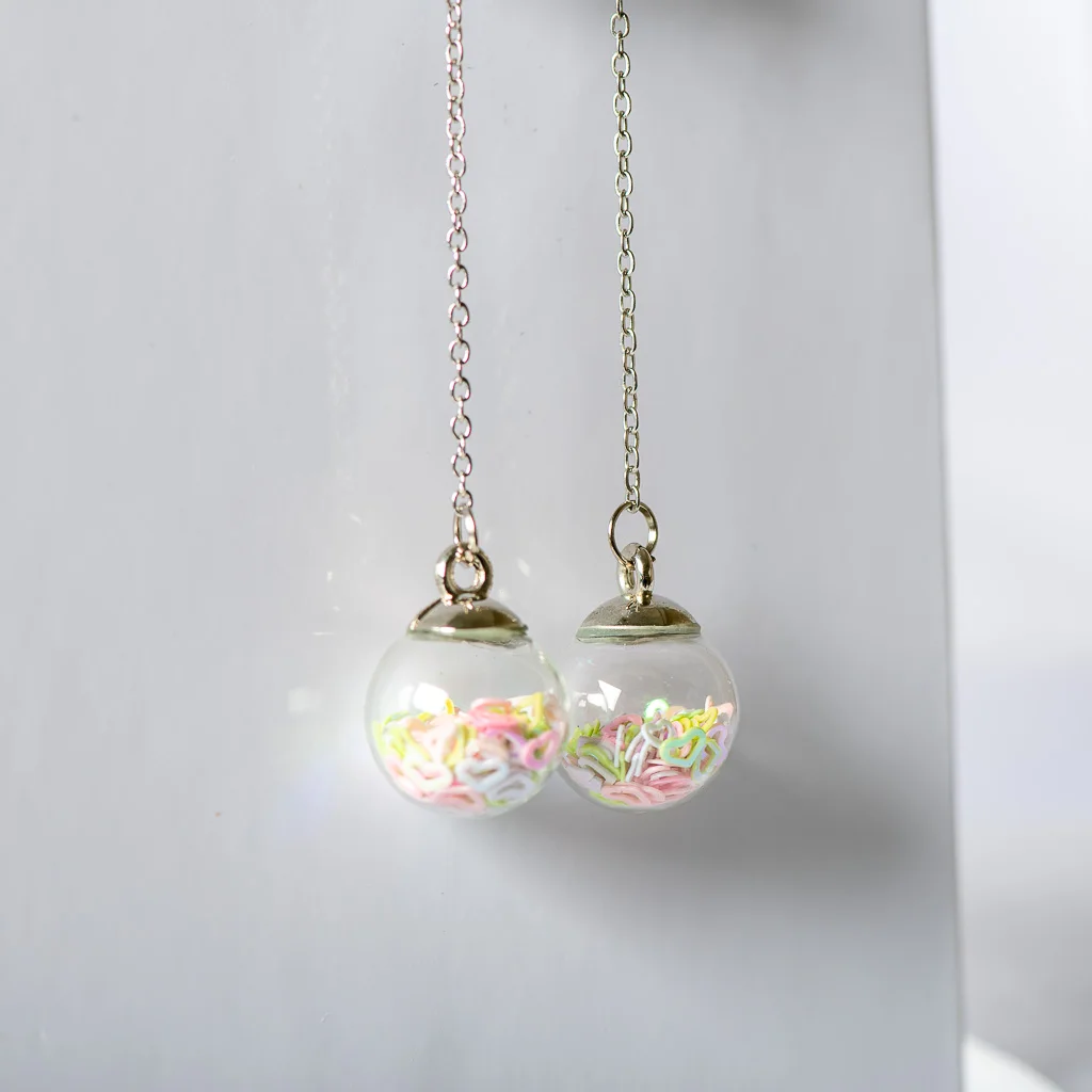 Eardrop Dried Beauty In Glass Ball Earrings Fantasy DIY Ear Lines Dangle Earring For women #BZ108