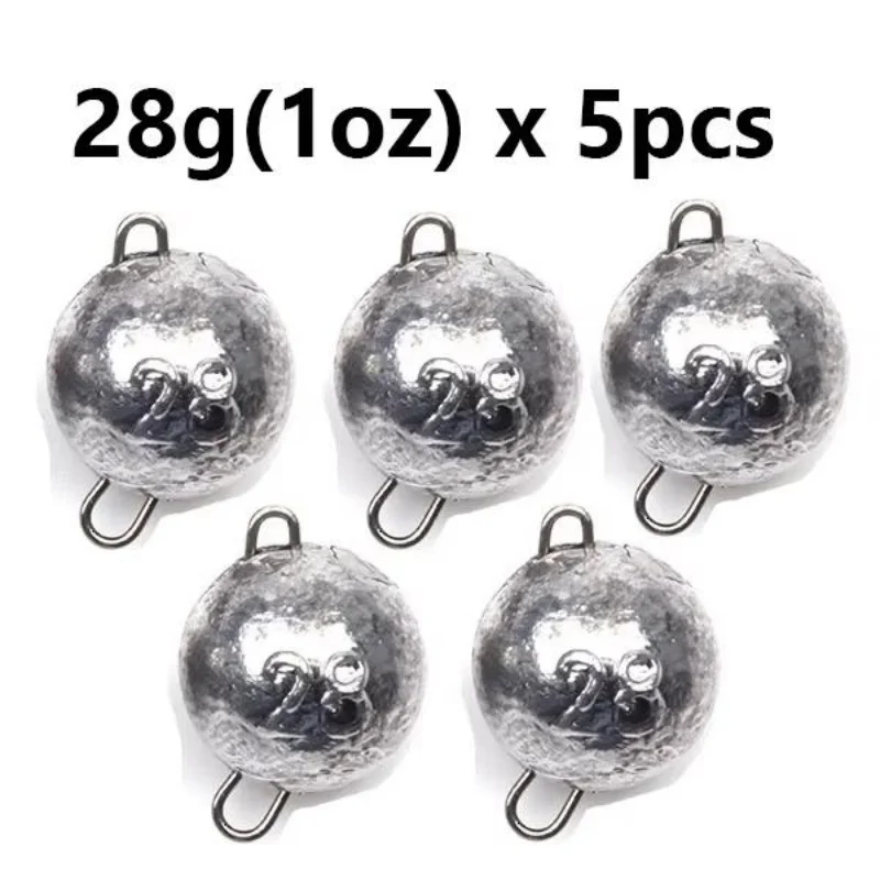 5pcs/lot Fishing Weight Sinker 28g Deep Water Bullet Weight with Swivel Round Ball Sinkers Fishing Tackle Accessories