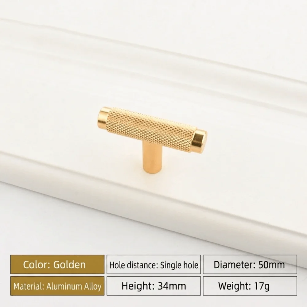 Stylish Gold Color Furniture Handle Long Pull Aluminum Alloy Cabinet Handles DIY Friendly Knurled Door Pull Wardrobe Doors