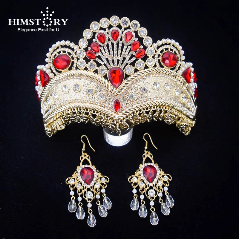 HIMSTORY New Thai Staye Headdress Ethnic Bohemian Dance Performance Wedding /gaur Crown Head Acessories