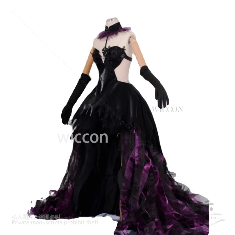 Anime Puella Magi Madoka Magica Cosplay For Women Halloween Suits Customized Akemi Homura Costume Devil Purple Dress Outfits Wig - Image 5