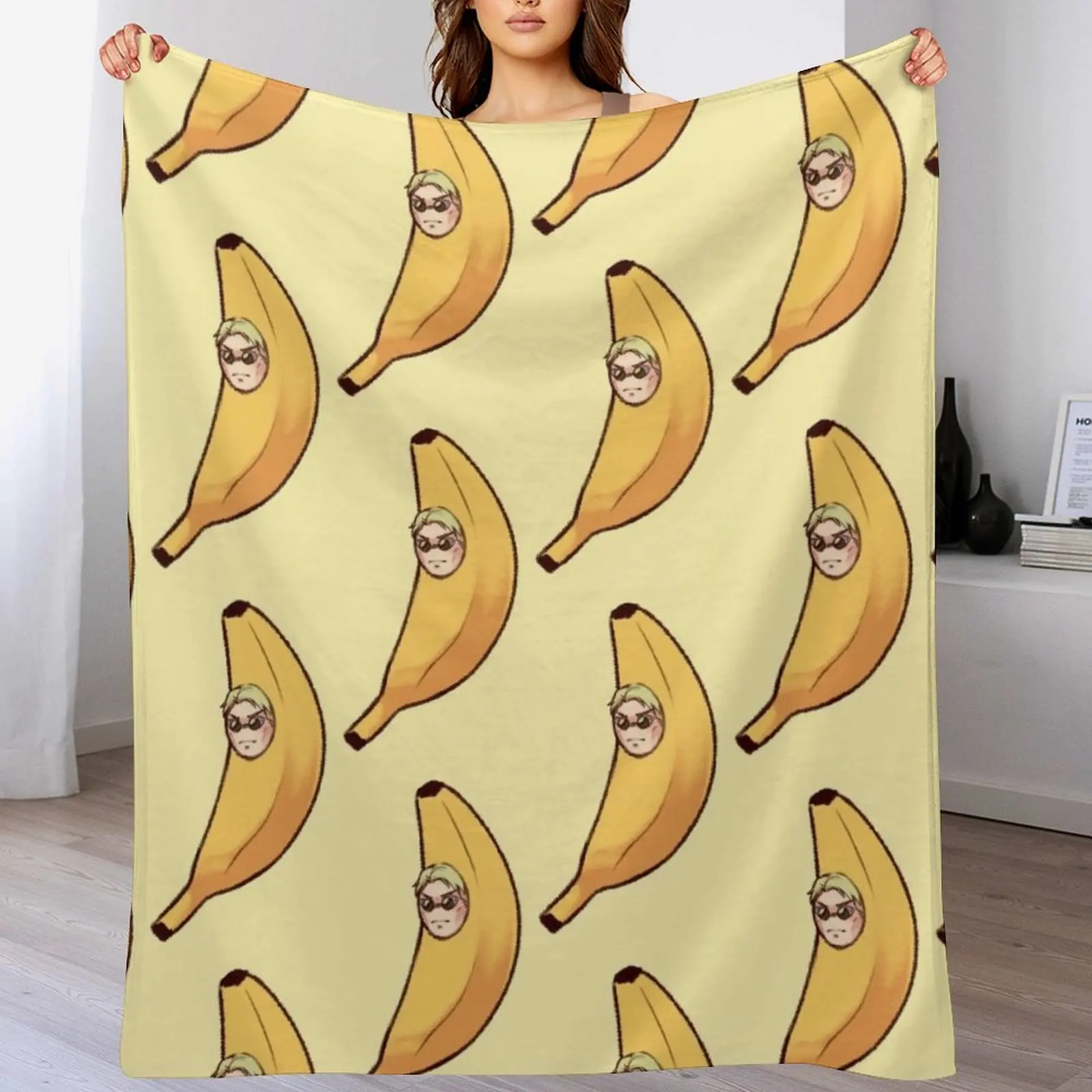 

banana nanami Throw Blanket Retros Comforter cosplay anime Hairy Blankets