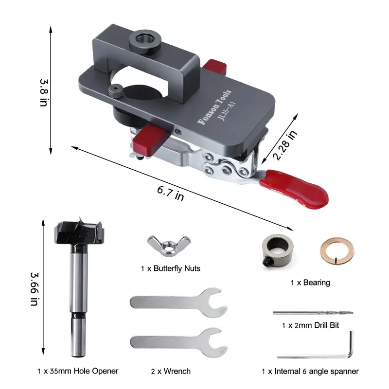 35mm concealed hinge fixture, drilling guide door hinge fixture, woodworking door cabinet hinge installation tool