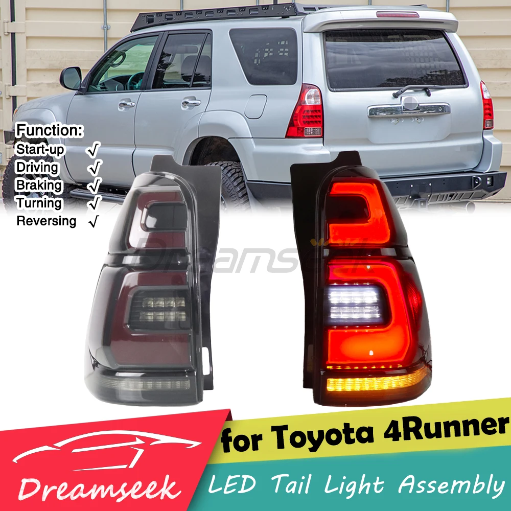 LED Tail Light Assembly For Toyota 4Runner SR5 / Sport Edition / Limited 2003-2009 Rear Brake Lamp W/ Turn Signal Reverse Clear