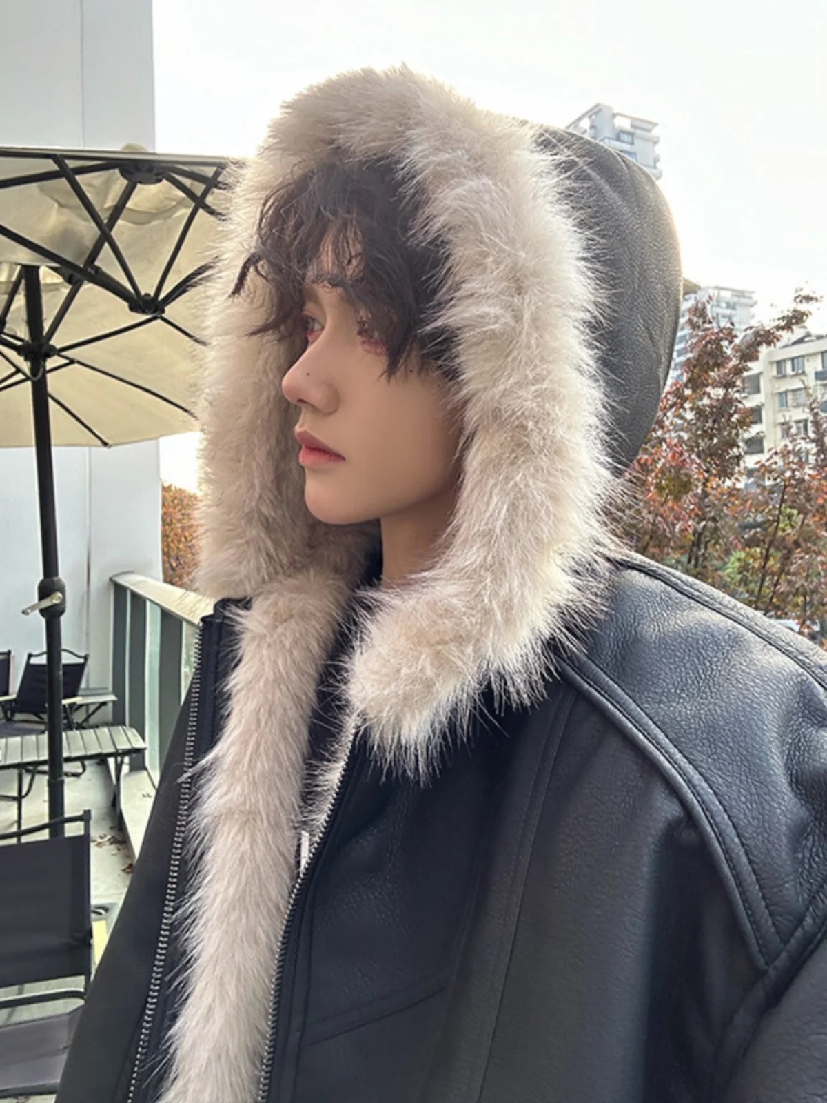 

Мужская утепленная куртка из искусственной кожи с хлопковой подкладкой, с капюшоном, приталенного кроя, с наполнителем из полиэстера, теплая повседневная куртка