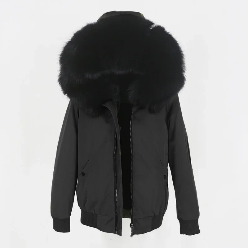 New Design Winter High End Parkas for Women Casual Short Design Outerwear Hooded Polit Jackets with Large Fur Decoration