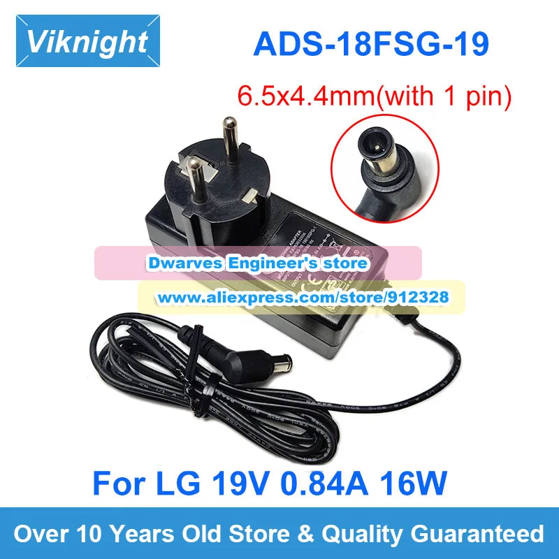 Genuine 19V 0.84A ADS-18FSG-19 Adapter ADS-18SG EAY63032003 LCAP42 Charger for LG Monitor 22MK400H 19M38A FLATRON 27EA 24MK400H