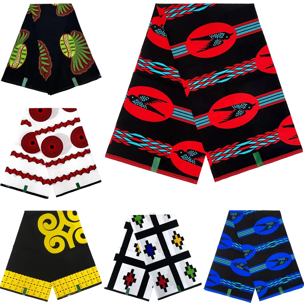 2024 Newest African Wax Fabric 100% Cotton Wax for Dresses African Wax Prints Ankara Wax Real Nigeria Wax Pagne Dresses