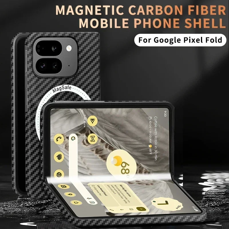 

Carbon Fiber Magnetic Phone case For Google Pixel Fold Pixel 9 10 Pro Fold Magsafe Slim Matte Hard Protection Cover Shockproof