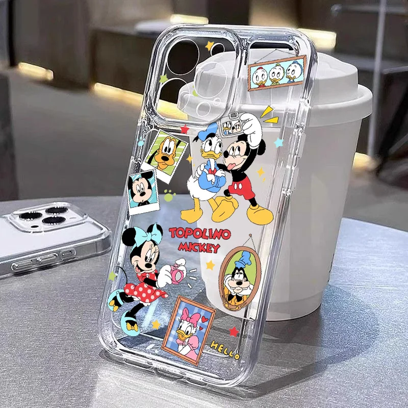 Disney Mickey Minnie Mouses Donald Duck For Samsung S24 S23 S22 S21 S20 FE Note 20 10 Ultra Plus Transparent Space Phone Case