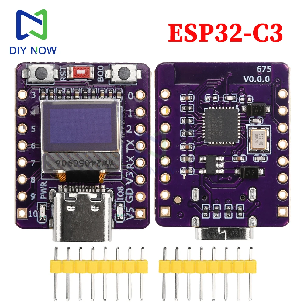 

Mini ESP32-C3 Development Board 0.42 inch OLED Display Wifi +5.0 Bluetooth Development Board Type-C Interface ESP32 C3