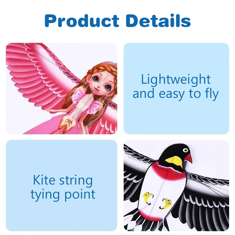 【BBS】Kite 1Set Kinderen Vlieger Speelgoed Cartoon Vlinder Zwaluwen Eagle Kite Met Handvat Kinderen Vlieger Outdoor Speelgoed