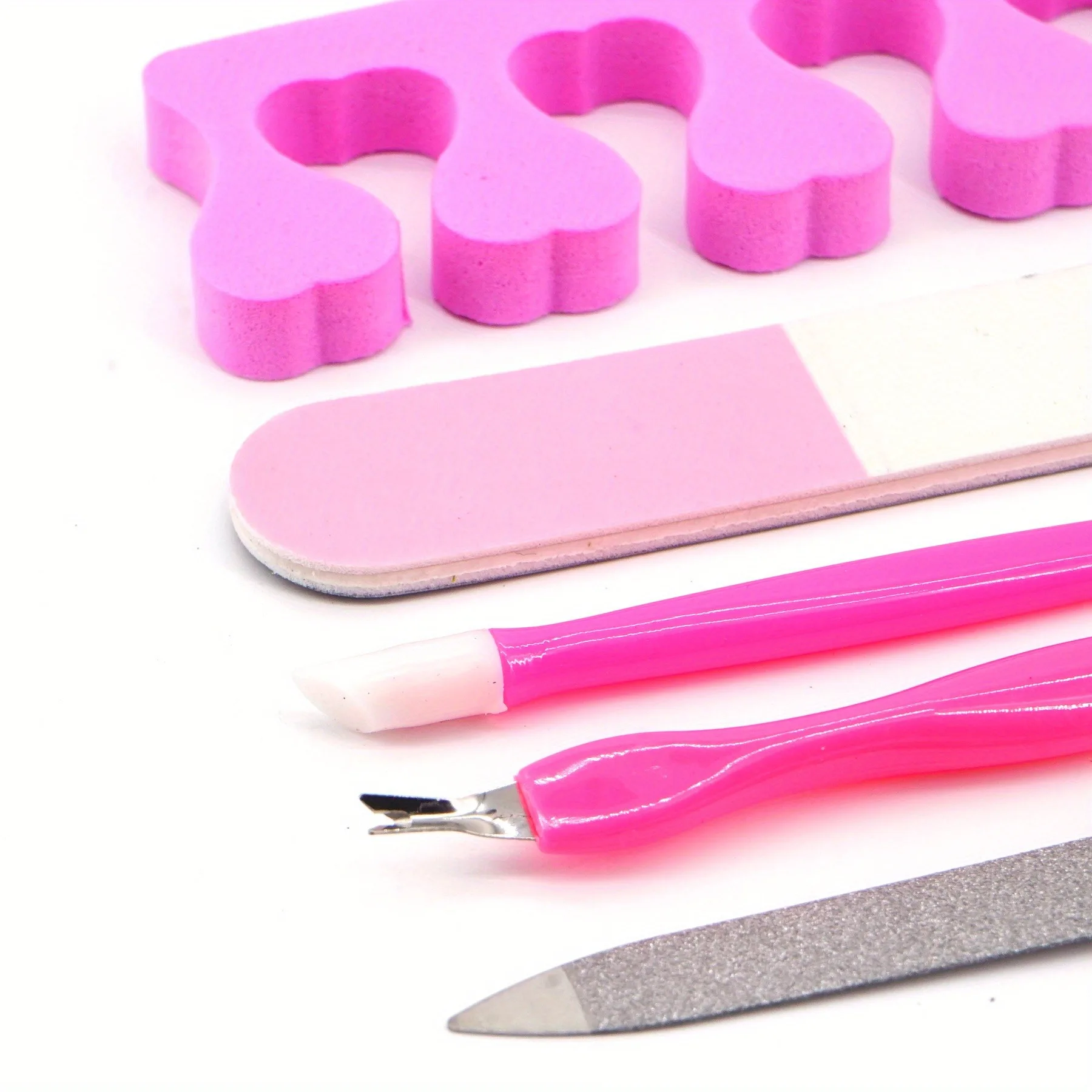 Pilnik do paznokci Gąbka do szorowania Cążki do usuwania odrostów Kryształowy patyczek Rozdzielacz do palców Zestaw narzędzi do manicure