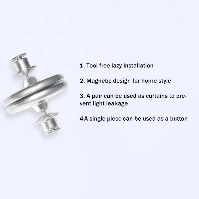 1Pairs Curtain Magnetic Button Detachable Curtain Fix Fastener Clip Prevent Light Adjustment Window Screen Close Magnet Buckle