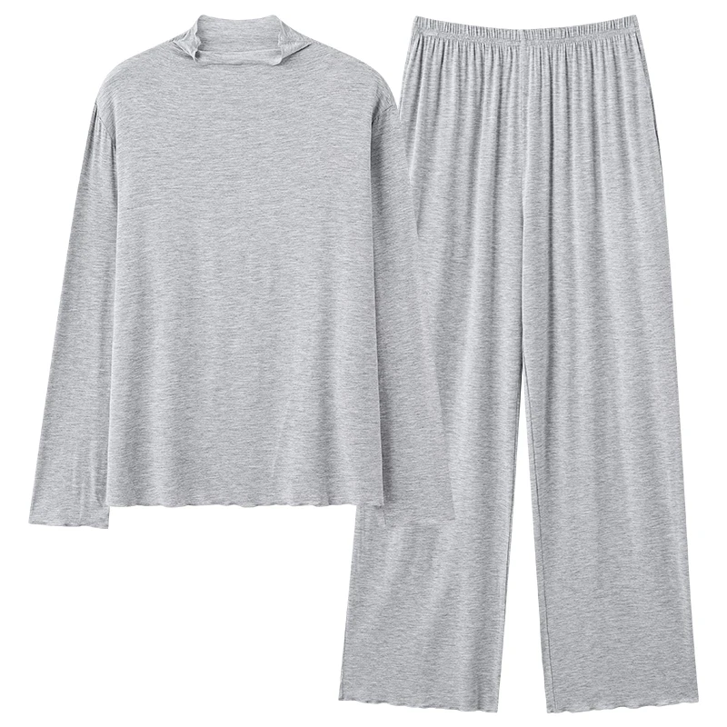 

Женская домашняя одежда, женский пижамный комплект с высоким воротом, однотонная женская домашняя одежда, модный пижамный комплект с длинными рукавами, одежда для дома, M-XXL