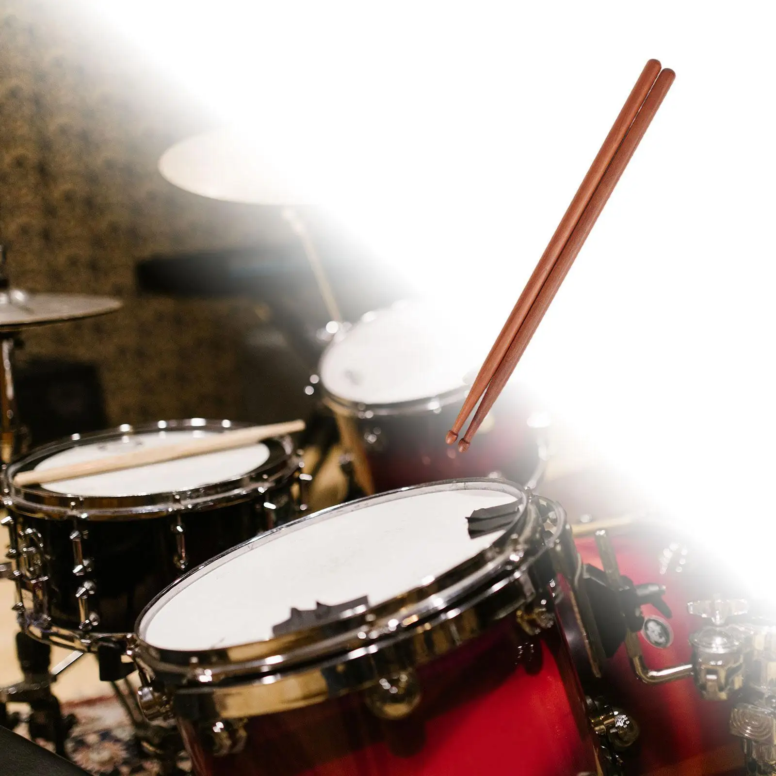 Drumstick Rack Holder with Wooden Practice Drumsticks for Musical Instrument Playing for Adults Kids