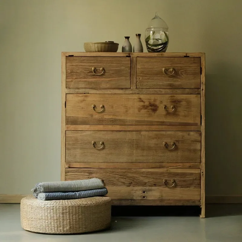

Bed and Breakfast Weathered Old Elm Bucket Cabinet Home Furnishing Entry Entrance Storage Cabinet Solid Wood Floor Shoe Cabinet