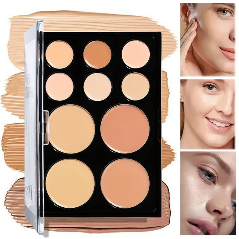 10-color box concealer cream matte highlight contour makeup all-in-one palette Professionally Covers Dark Circles Around Eyes