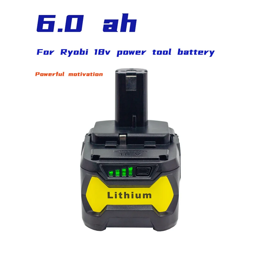 18V 6.0AH 18650 Li-Ion Battery,For Ryobi P108 P730 P530 P500 P2400 RB18L50 RB18L20 CCW180L BID-1801 CAG180M BPL1820 tool Battery