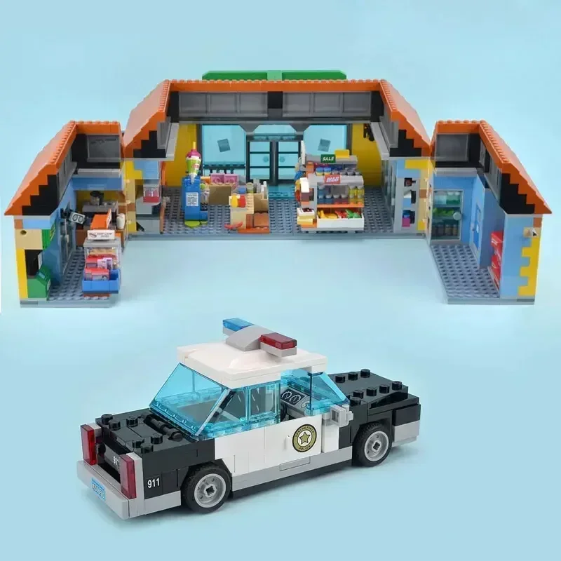 2024  NEW  Movie Series The Simpson Kwik-E-Mart House Model Streetview Building  Legoing 71006 71016 Blocks Bricks Toys